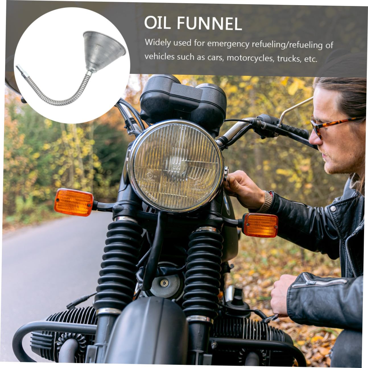 Ciieeo Embudo Flexible de Hierro para Aceite Embudo Extra para Automóviles y Motocicletas Diseño y Duradero para Repostaje de Emergencia y Automotriz