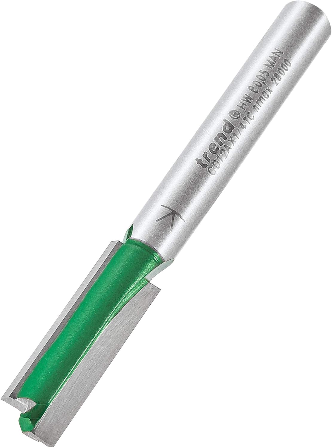 Trend CraftPro Straight Two Flute Cutter Router Bit, 1/2 Inch Shank, 1/2 Inch Cut Diameter & 2 11/16 Inch Cut Length, Tungsten Carbide Tipped, C164X1/2TC