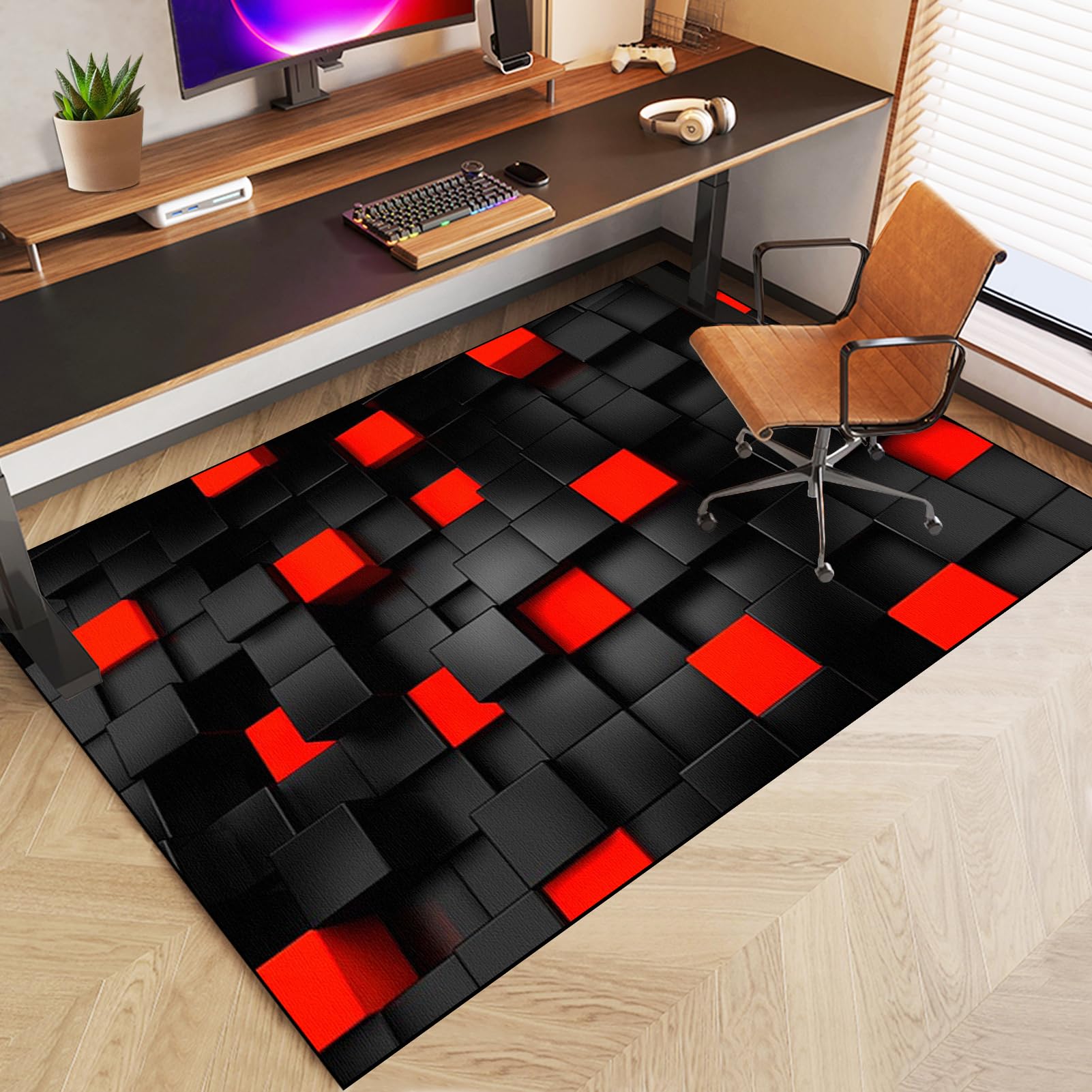 RxueSug Floor Protector Mat for Office Home Computer Gaming Chair Mat Carpet Protector Chair Mat Large Office Chair Mat for Hard Floor Non-slip Desk Chair Mat for Carpet Floors 70 x 100 cm - Image 2