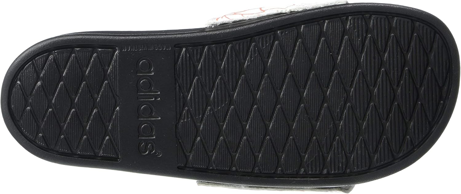 adidas Women's Adilette Comfort Slides, White/Core Black/Signal Coral, 11