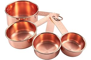 Juvale 4-Piece Copper Plated Stainless Steel Measuring Cup Set