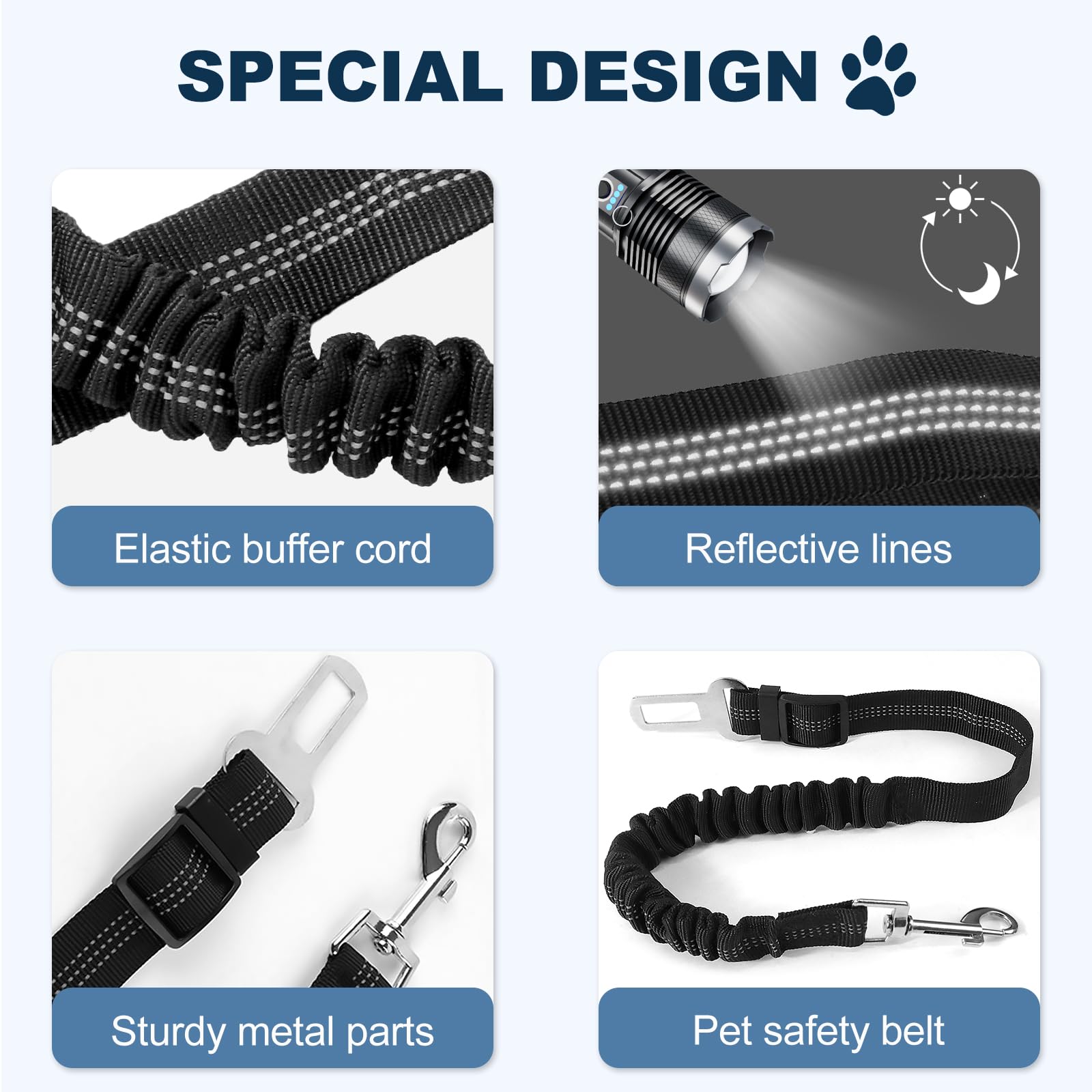 1pk Ceintures de sécurité de Voiture pour Chien, réglable 50-75cm Ceinture de Securite pour, des Chocs pour Tout Type de Voiture pour Tous Les Chiens et Chats(Noir)