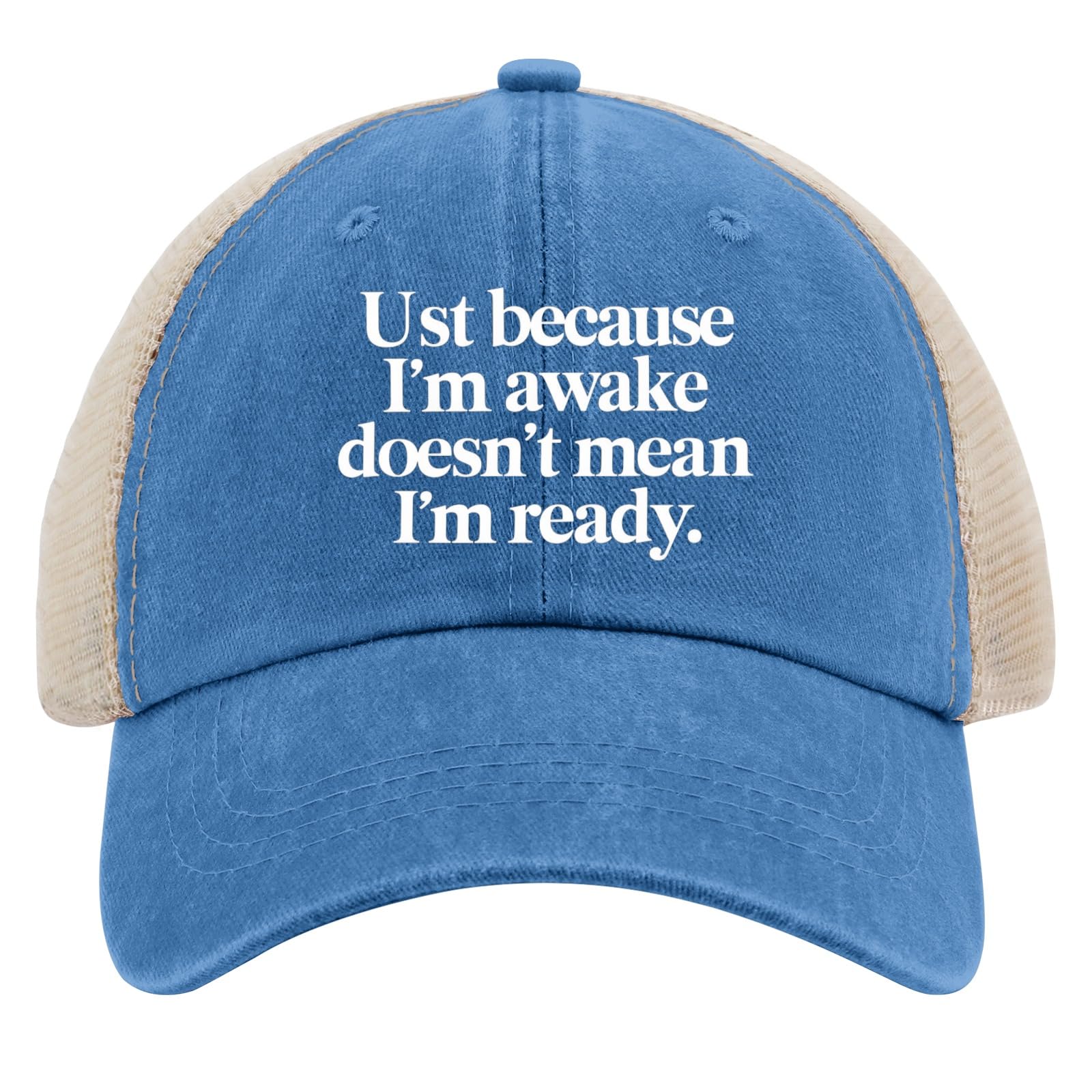 Ust Because I'm Awake Doesn't Mean I'm Ready Hat for Womens Baseball Caps Cool Washed Ball Caps