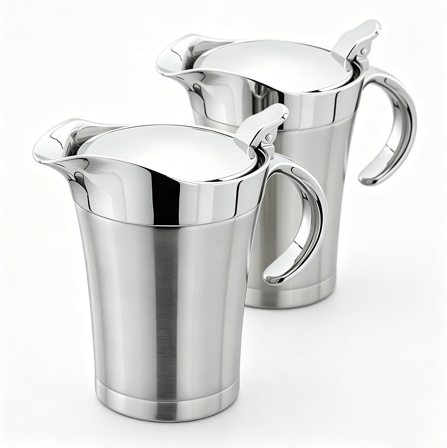 2 Packs 750ml Stainless Steel Gravy Boat Double Insulated Gravy Pitcher