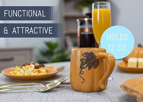 Miniatura 4 de Nat &amp; Jules - Tazas de café de cerámica con forma de calabaza de 12 onzas perfectas para Halloween, Acción de Gracias y colecciones de cocina y