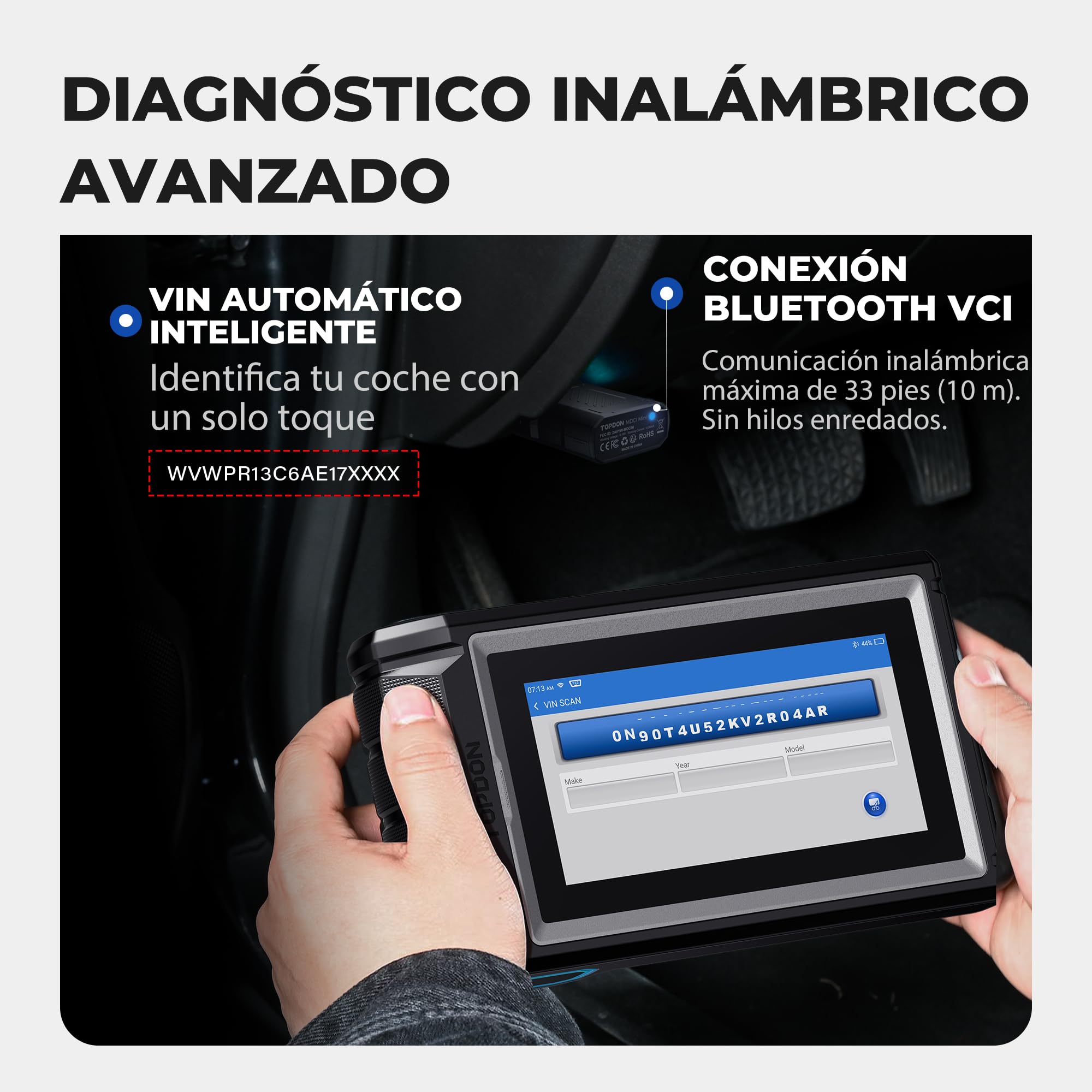 TOPDON ArtiDiag800BT 2 OBD2 - Dispositivo de diagnóstico con Todos los diagnósticos del Sistema 28+ Servicio, Dispositivo de diagnóstico para Coche con Bluetooth, 2 años de Software Gratuito