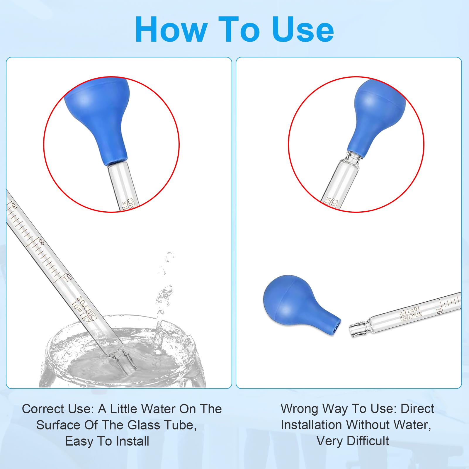 Pipettes en Verre 6 pcs Pipette Graduée en Verre 10ml Liquide Pipettes Dropper, Compte Goutte, Graduées Dropper, Pipette de Transfert, Liquide Droppers pour Parfum Laboratoire