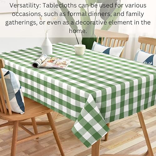 Miniatura 5 de Urbana Cotton Mantel cuadrado clásico a cuadros de búfalo atemporal para comedor elegante, duradero, lavable y versátil, perfecto para fiestas y