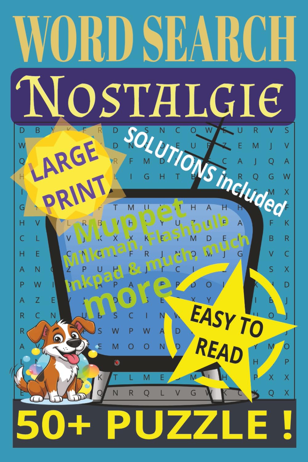 Nostalgie, Word Search, Easy to Read, Large Print: 50+ Puzzle, Solution included, Recommend agains Dementia, 6X9 inch