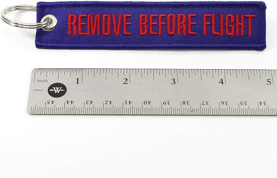 Remove Before Flight Keychain - Blue/red - by Rotary13B1