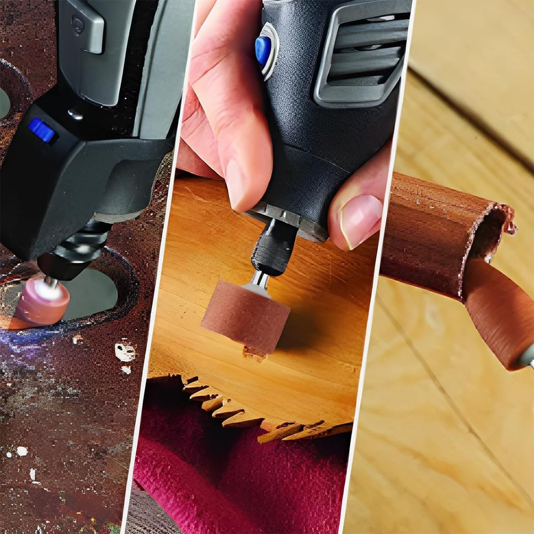 Set di 30 accessori per mole per utensili rotanti, Punte abrasive in corindone, Per avvitatore a batteria, Inserti abrasivi per utensili rotativi Dremel, Per smerigliare e affilare il metallo