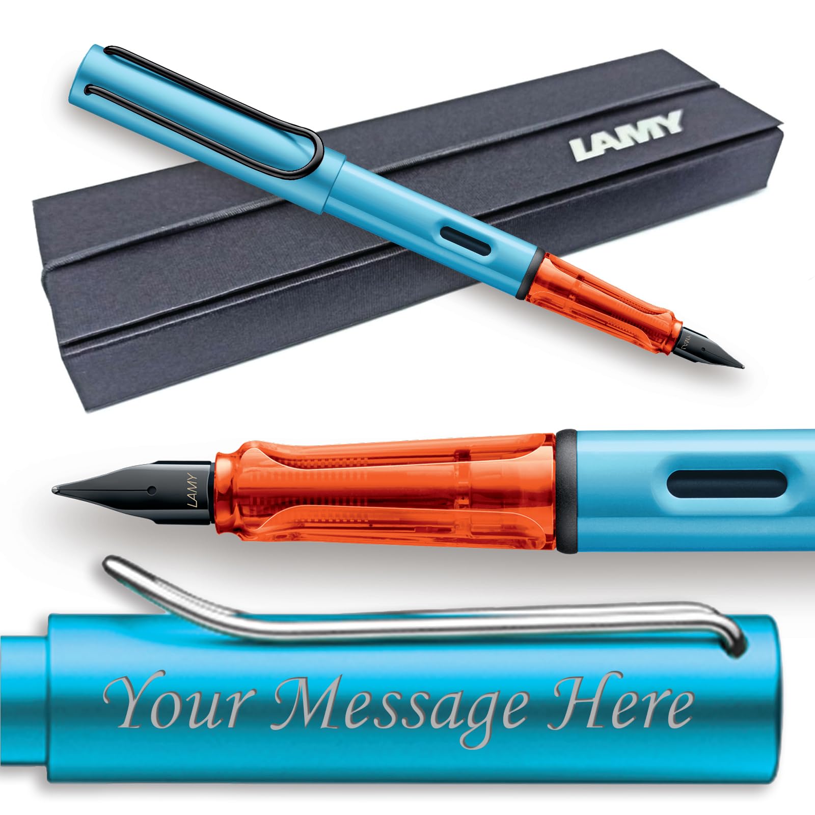 Lamy Al-Star Fountain Pen - Choose Colour/Nib Width (GIFT BOXED) - Engraving Available (Left Handed Nib, Denim)