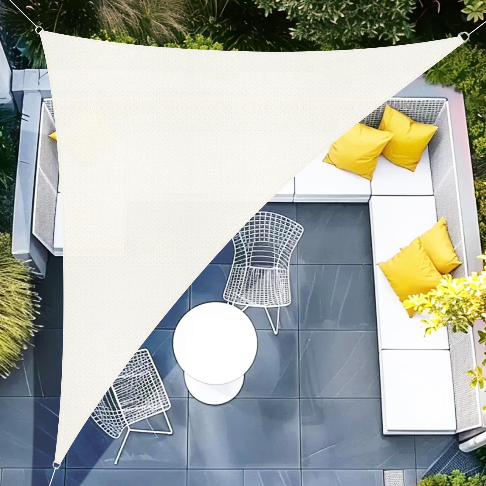 Voile D'ombrage Triangulaire 3x4x5m Fidrisen - Protection UV 95% | Imperméable Pour Terrasse, Jardin, Camping