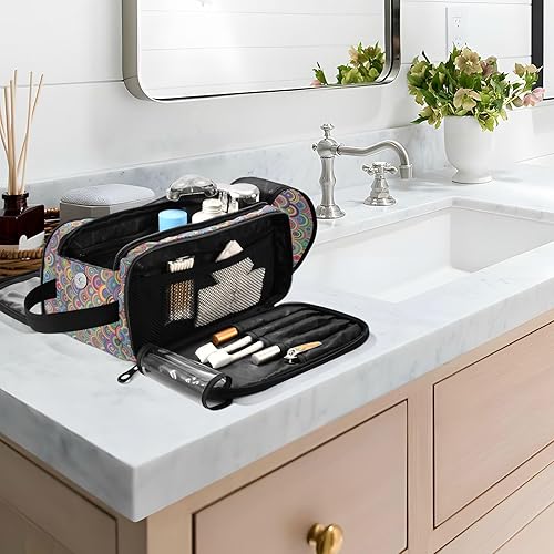 Miniatura 7 de Wudan Rainbow Scales Bolsa de Cosméticos Accesorios Bolsa de Cosméticos Maquillaje para Artículos de tocador Cosméticos 11 x 7 pulgadas, Rainbow