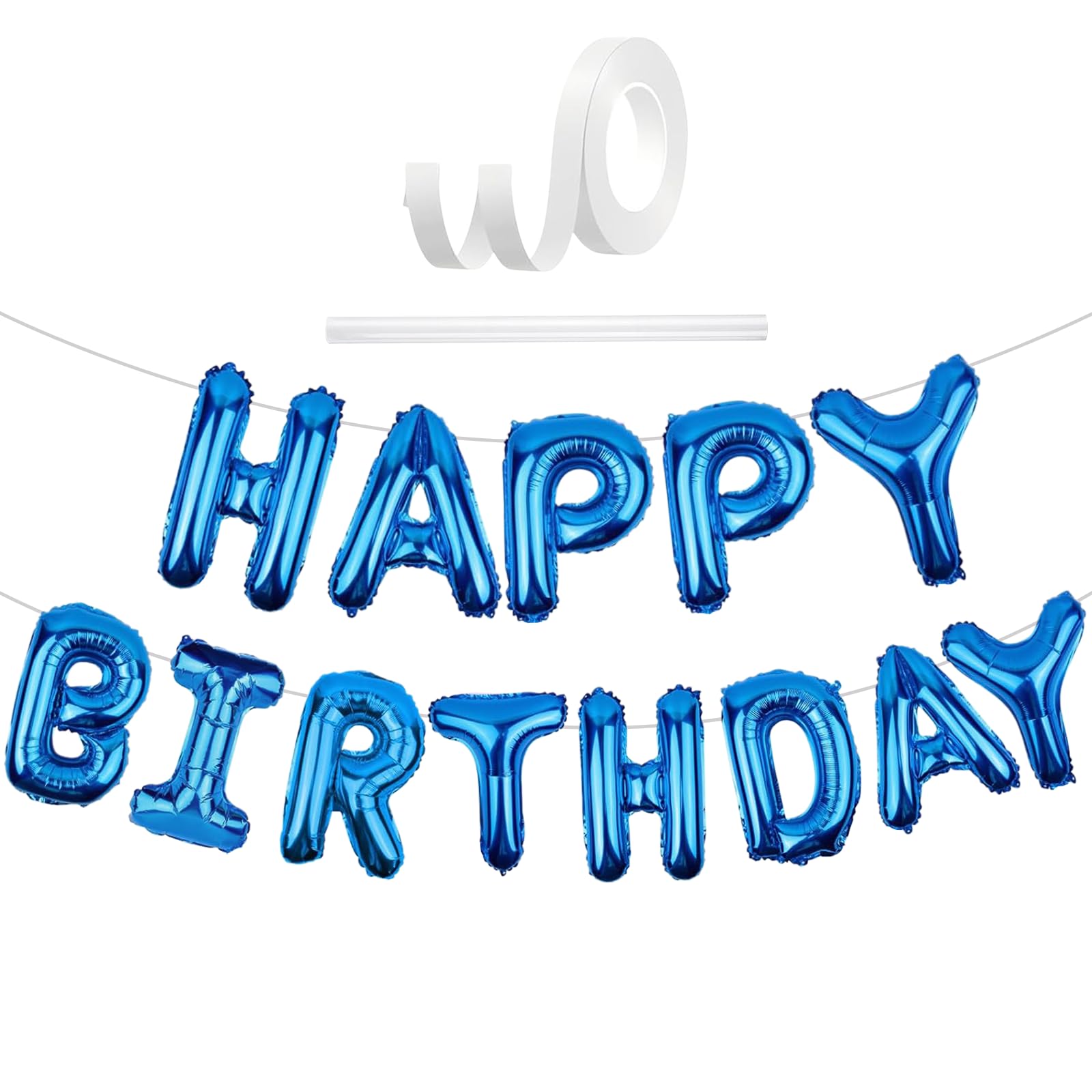 Happy Birthday Balloons Banner Dark Blue, 16 Inch Happy Birthday Letter Balloons, Dark Blue Foil Balloon Banner Decorations, Party Supplies Decorations For Kids Girls Boys & Adults Men Women