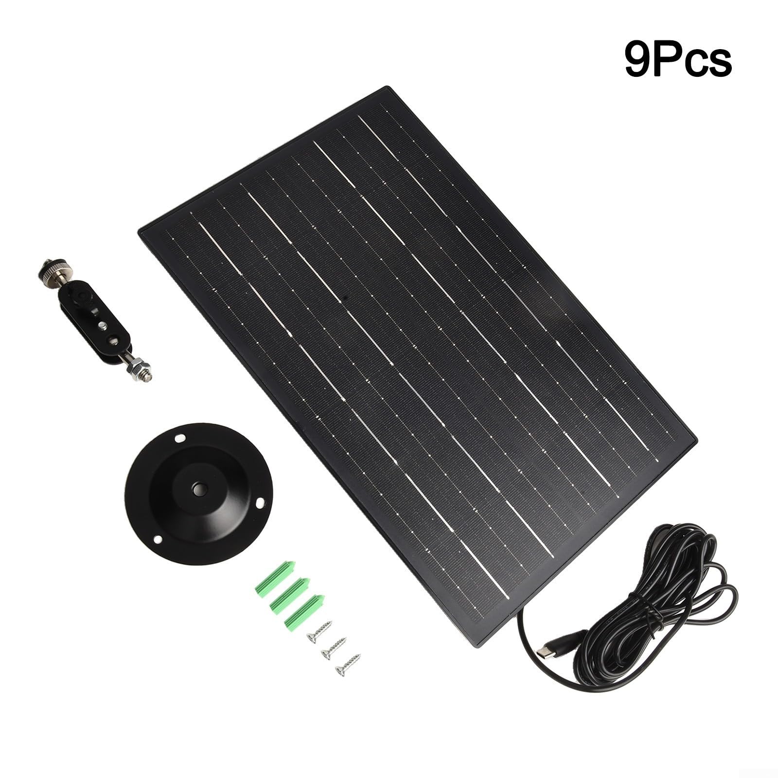 Besttoolifes Panel słoneczny do kamery bezpieczeństwa, panel słoneczny USB 10 W do kamery bezpieczeństwa DC 5 V, port USB i USB-C, wodoodporna ładowarka solarna IP65 do kamery z regulowanym montażem