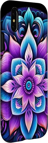 Miniatura 9 de Funda para iPhone 13 Pro Max Linda Flor Mandala Púrpura Floral Azul