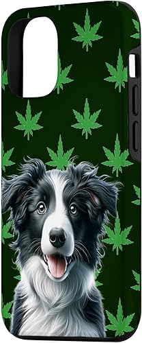 Miniatura 5 de iPhone 11 Pro Black Border Collie Hemp Leaf Green Pattern Case