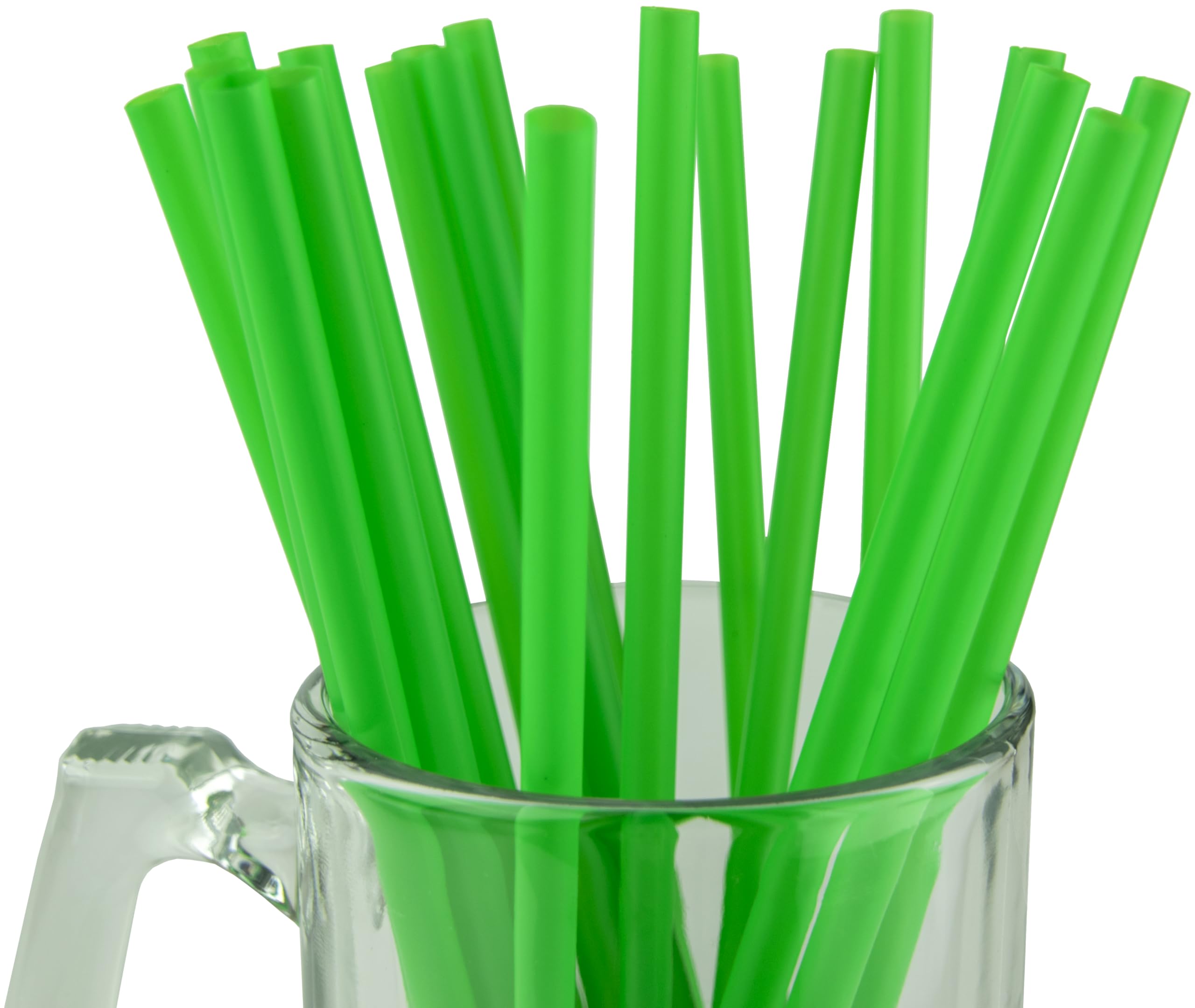 Made in USA Individually Wrapped Non-toxic & BPA-free Plastic Smoothie Drinking Straws (250-Count, Green)