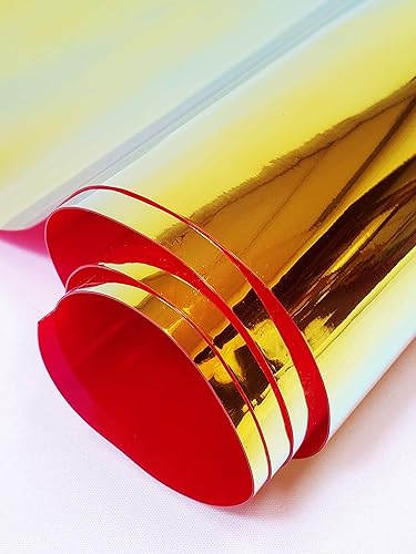 Tela metálica de calibre 12 transparente con holograma de vinilo de plástico de 38 pulgadas de ancho vendido por The Yard (rojo)