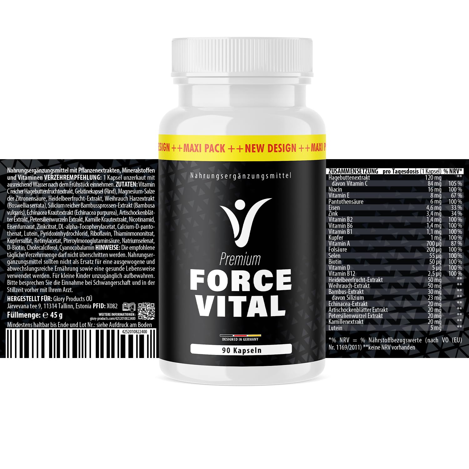 Premium Forcevital Kapseln | Einfache Anwendung | 90 Kapseln
