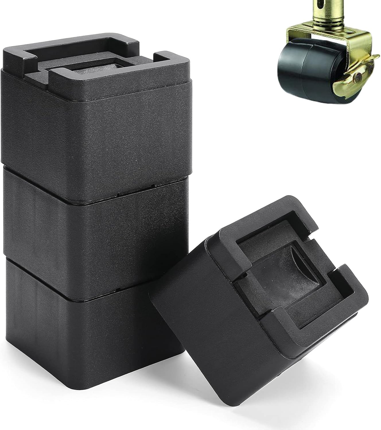 Amazon.com: MEETWARM 3 inch Bed Risers for Casters Wheels Stackable ...