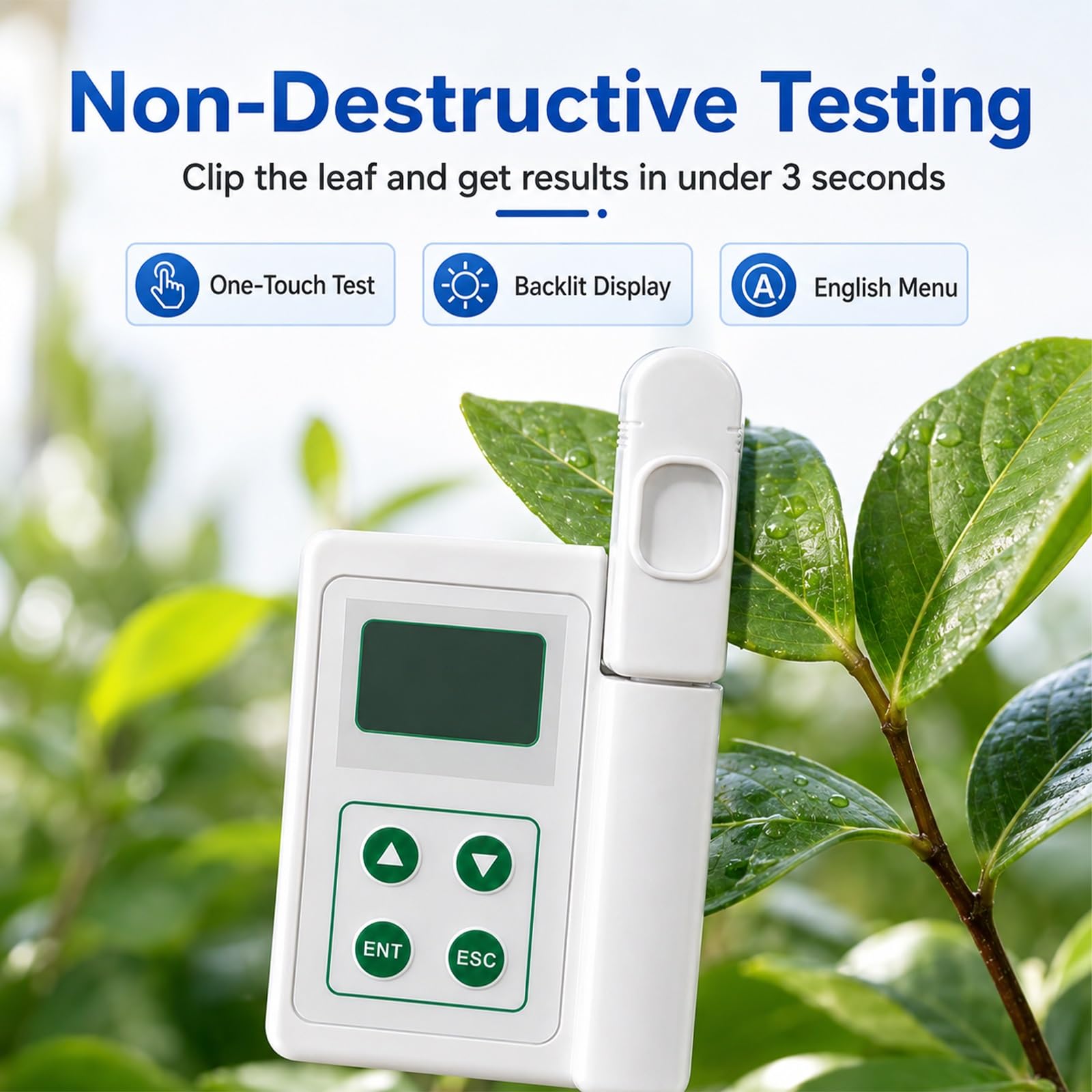 Chlorophylle-Mètre Portable, Testeur Portable, Numérique pour Plantes