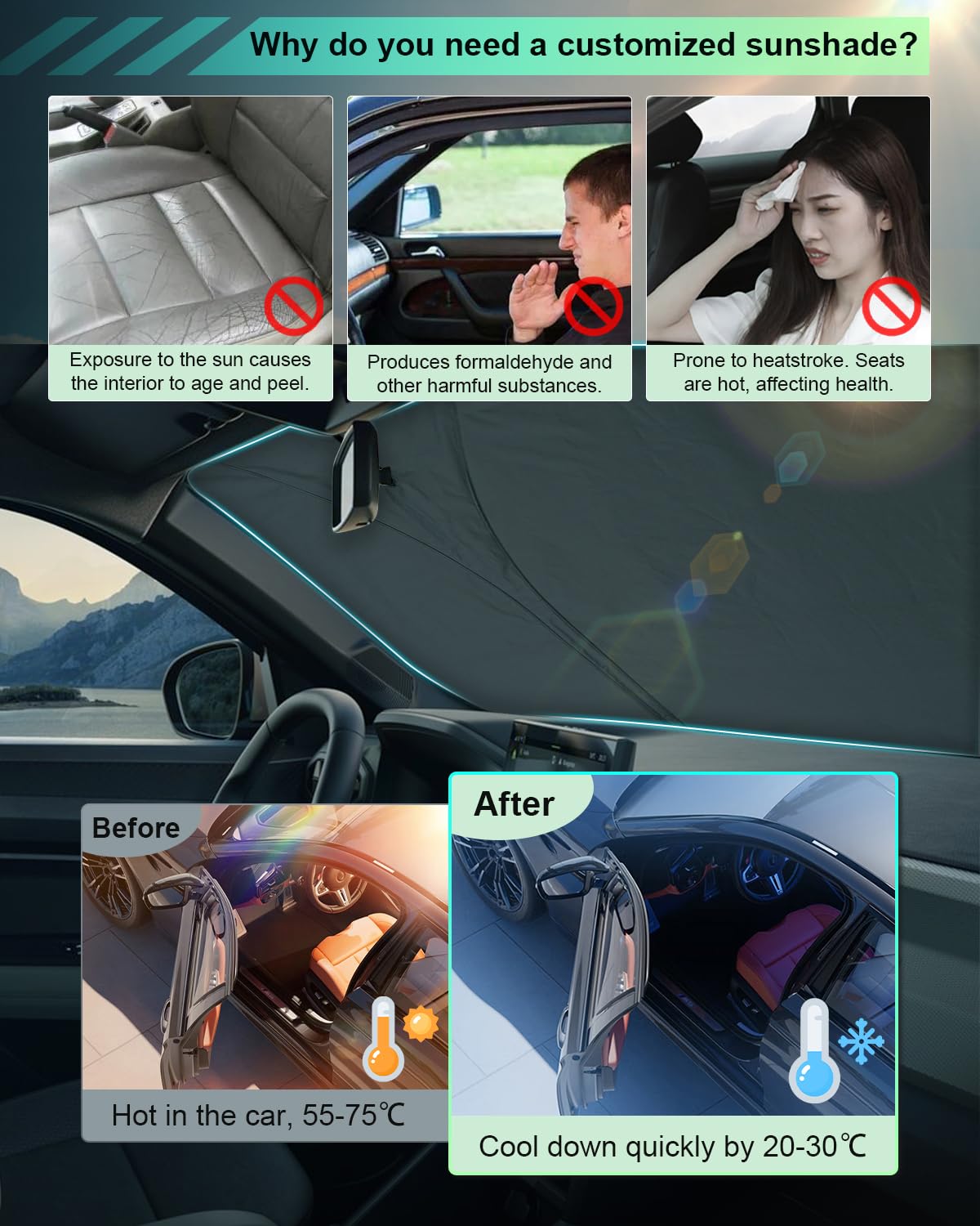 MEDZUK Compatible with Dacia Duster 3 III 2024 2025 Windscreen Cover