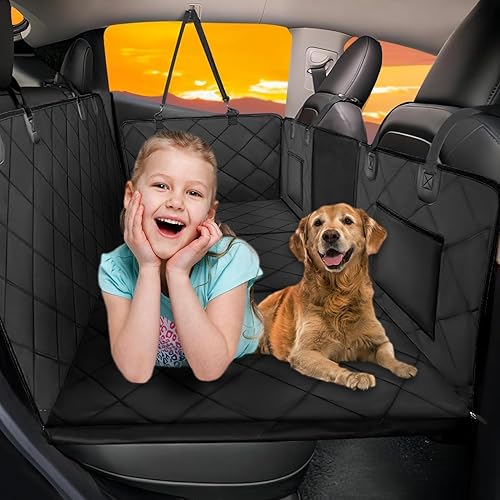 Extensor de asiento trasero para perros, gran espacio, funda de asiento de automóvil para perro, parte inferior dura con capacidad para 400 libras,