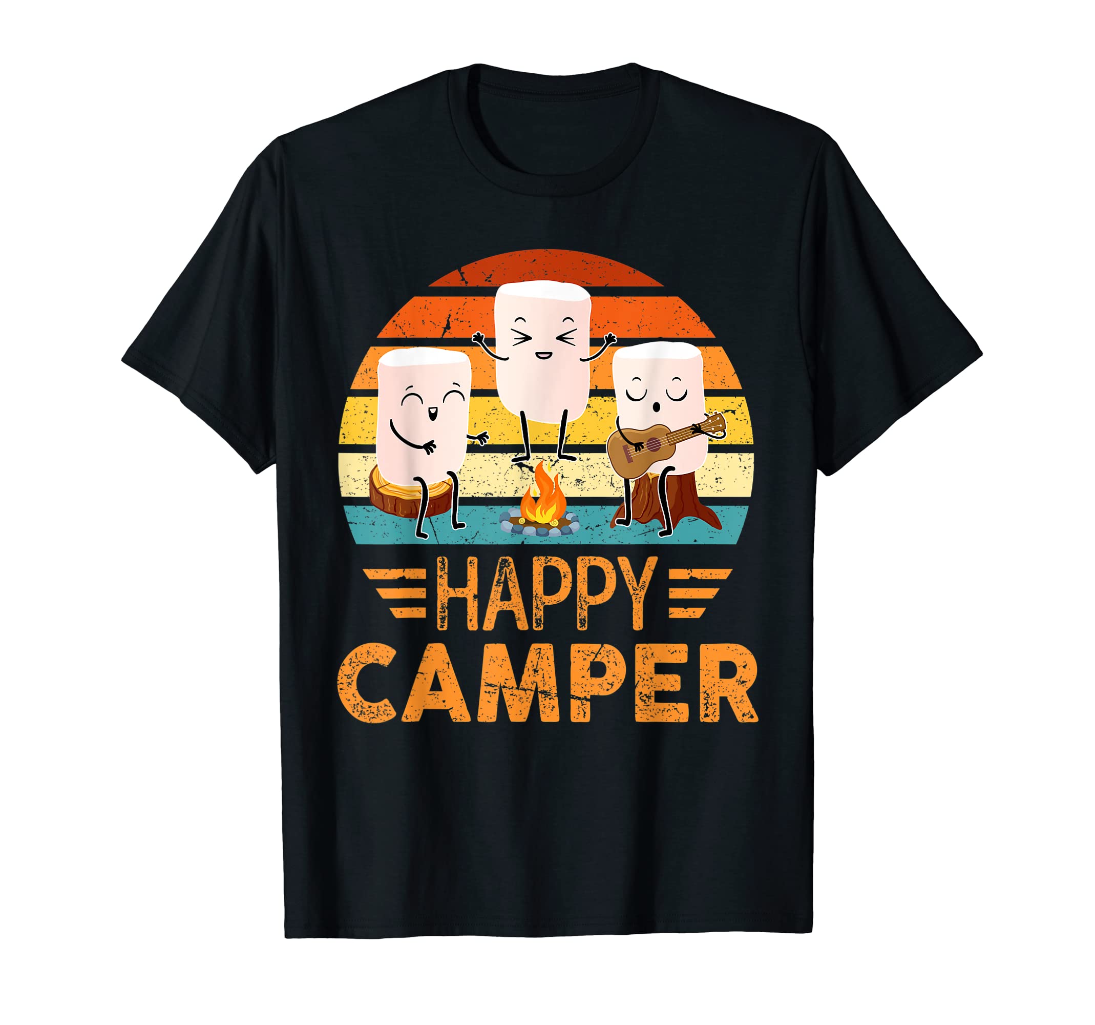 Funny Happy Marshmallow Camper CuteFor Kids Women Men T-ShirtOEKO-TEX STANDARD 100