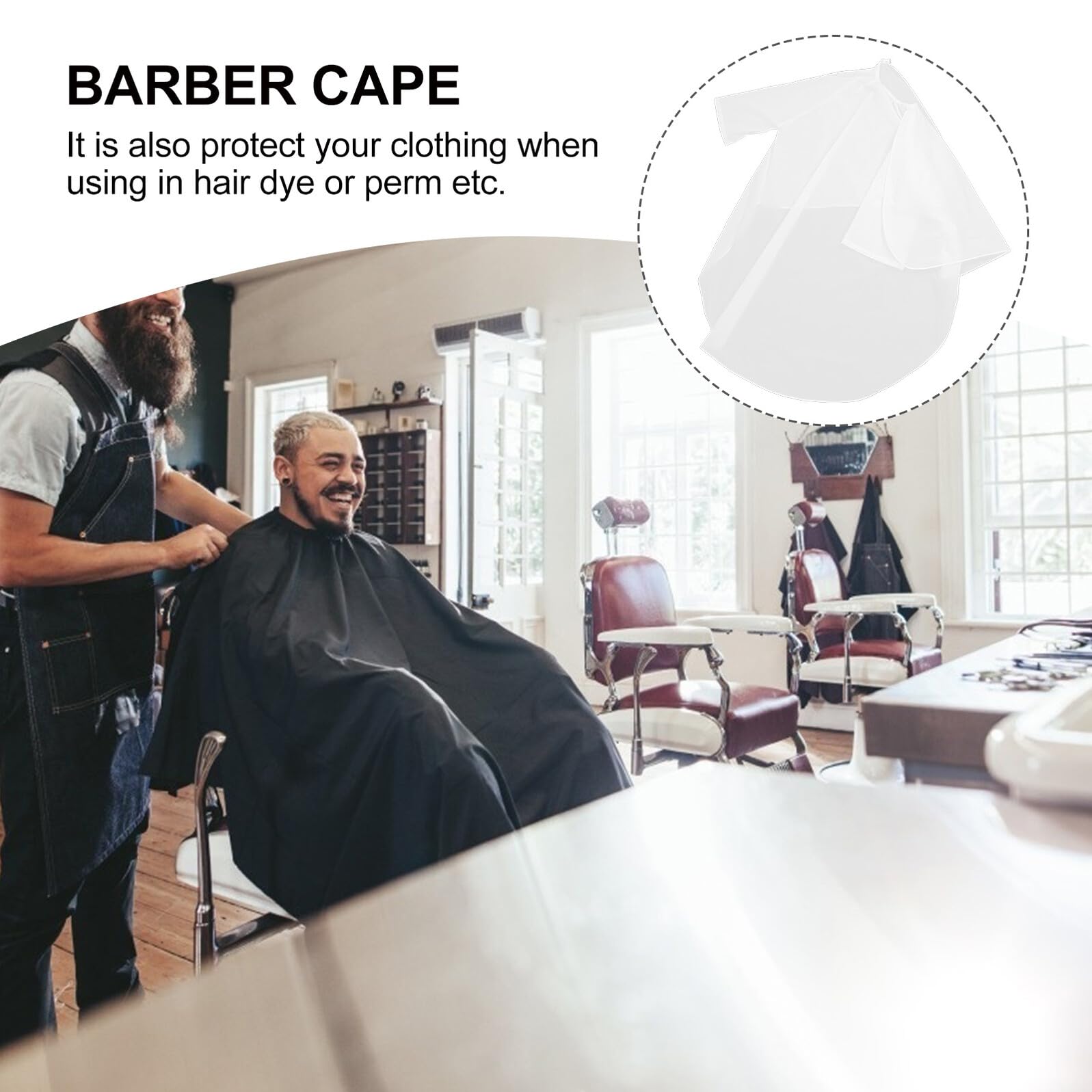 GALPADA Friseurumhang mit Ärmeln aus Nylon-taftmaterial Antihaftbeschichtet Leicht zu Reinigen Schnell Trocknend Wiederverwendbar und Robust für Friseure und Stylisten