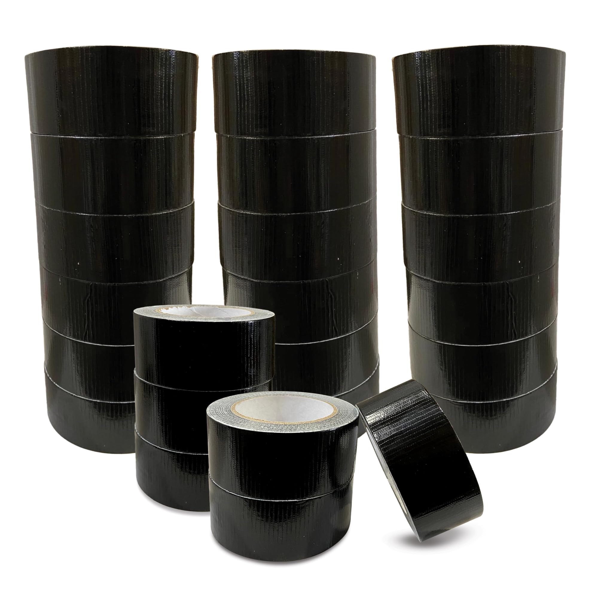 JeeJaan® 24 Rolls of Black Duct Tape 50mm x 50m Gaffa Tape Heavy Duty Waterproof for Electrical Plumbing and Outdoor Use Strong Adhesive Weather-Resistant Perfect for Sealing and Fixing Tasks — image 1