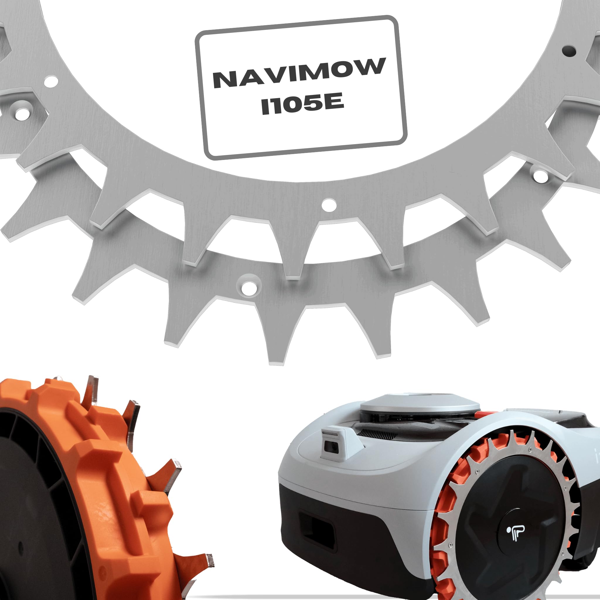 ROBO CLAWS Robotic Lawnmower Spikes Made of Stainless Steel for Navimow i105E-i108E Models, 3 mm, Diameter 255 mm
