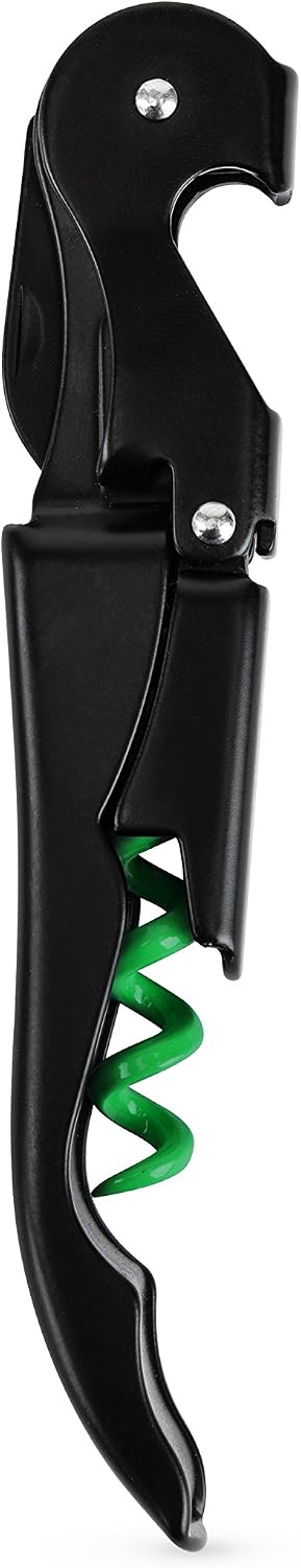 Truetap: Double-Hinged Corkscrew In Matte black with Green