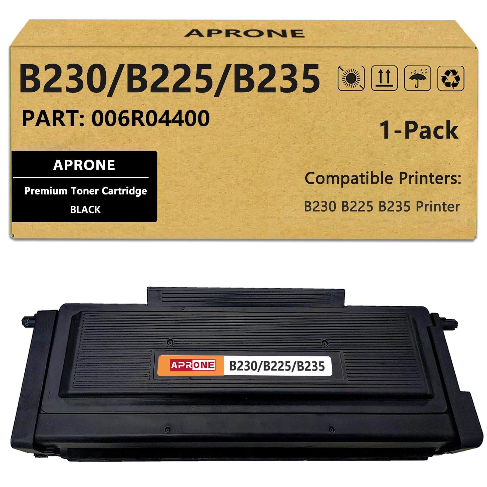 APRONE B230 B225 B235 Black Toner Cartridge with New Chip Compatible for 006R04400 006R04401 Toner Cartridge for B230 B225 B235 Printer (Black,1-Pack)