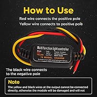Vista 5 de Bnineteenteam 4 unidades de módulo intermitente de controlador estroboscópico de flash, 16 modos ajustables DC9-26V LED de luz de freno intermitente