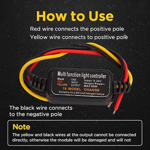 Miniatura 5 de Bnineteenteam 4 unidades de módulo intermitente de controlador estroboscópico de flash, 16 modos ajustables DC9-26V LED de luz de freno intermitente