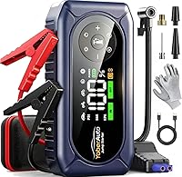 YaberAuto AP02 9-in-1 4500A Jump Starter with 150PSI Air Compressor, Power Bank, Lights & 400V Insulated Gloves for 9L Gas/8L Diesel
