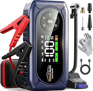 YaberAuto AP02 9-in-1 4500A Jump Starter with 150PSI Air Compressor, Power Bank, Lights & 400V Insulated Gloves for 9L Gas/8L Diesel