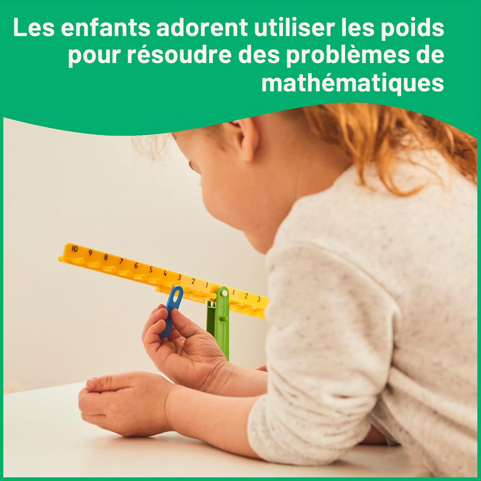 edxeducation Student Math Balance - In Home Learning Manipulative for Early Math and Number Concepts - Includes 20 Weights - Beginner Addition, Subtraction and Equations