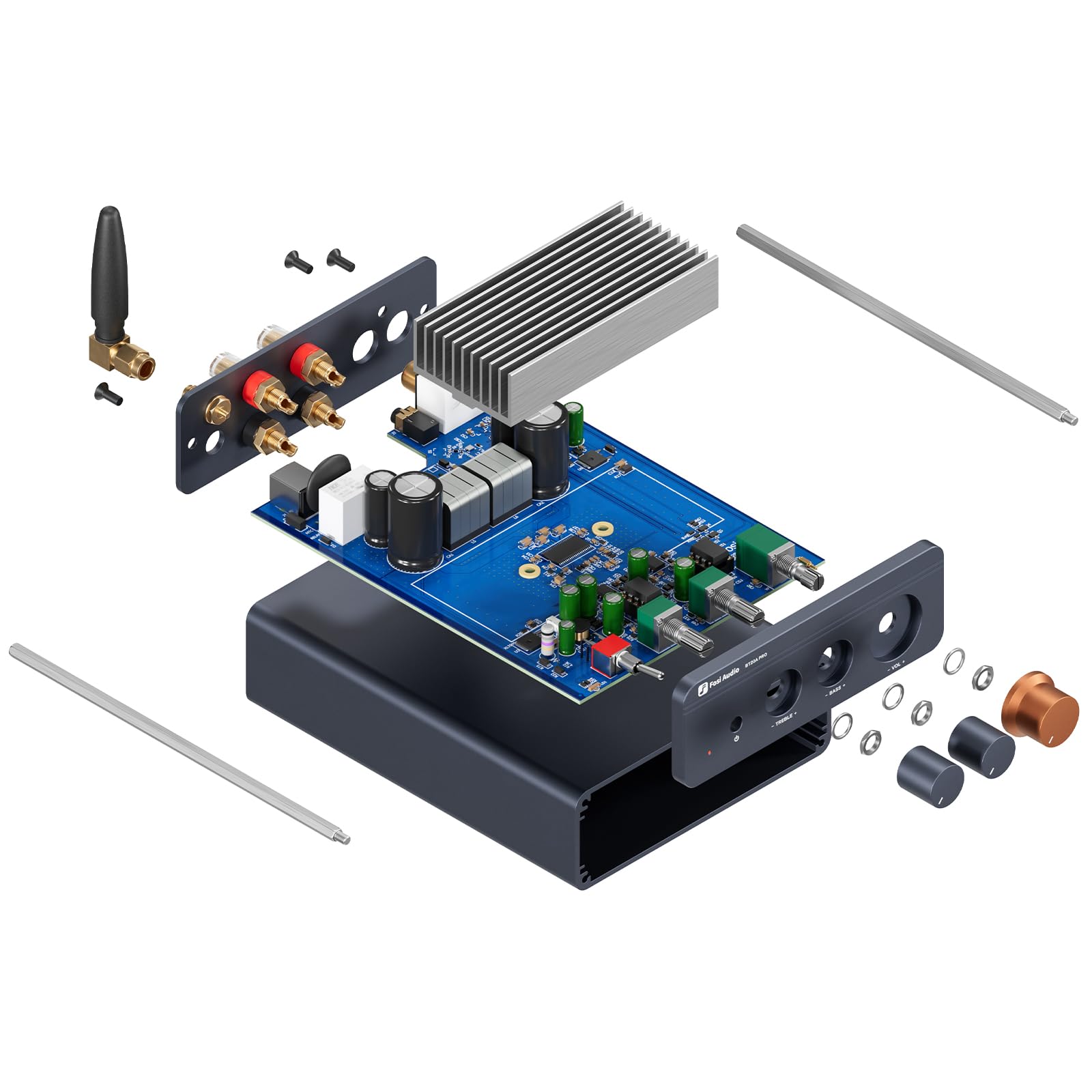 Fosi Audio BT20A Pro HiFi Verstärker, 300Wx2 Mini Verstärker mit Bluetooth 5.0 & TPA3255, Class D Stereo 2.0 Kanal