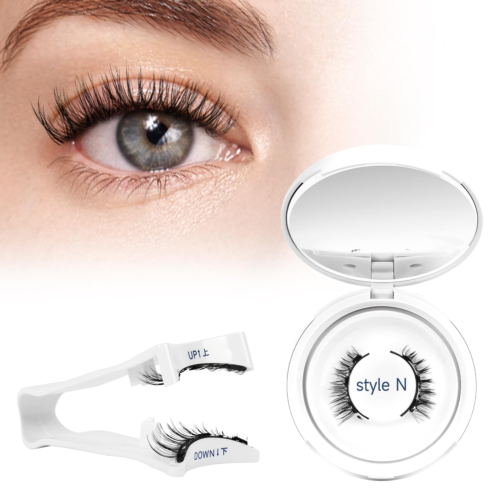 Higu Clace Ciglia Finte Magnetiche Con Applicatore, Non Richiedono Colla, Naturali E Realistiche, Facili Da Applicare E Rimuovere (Style-N)