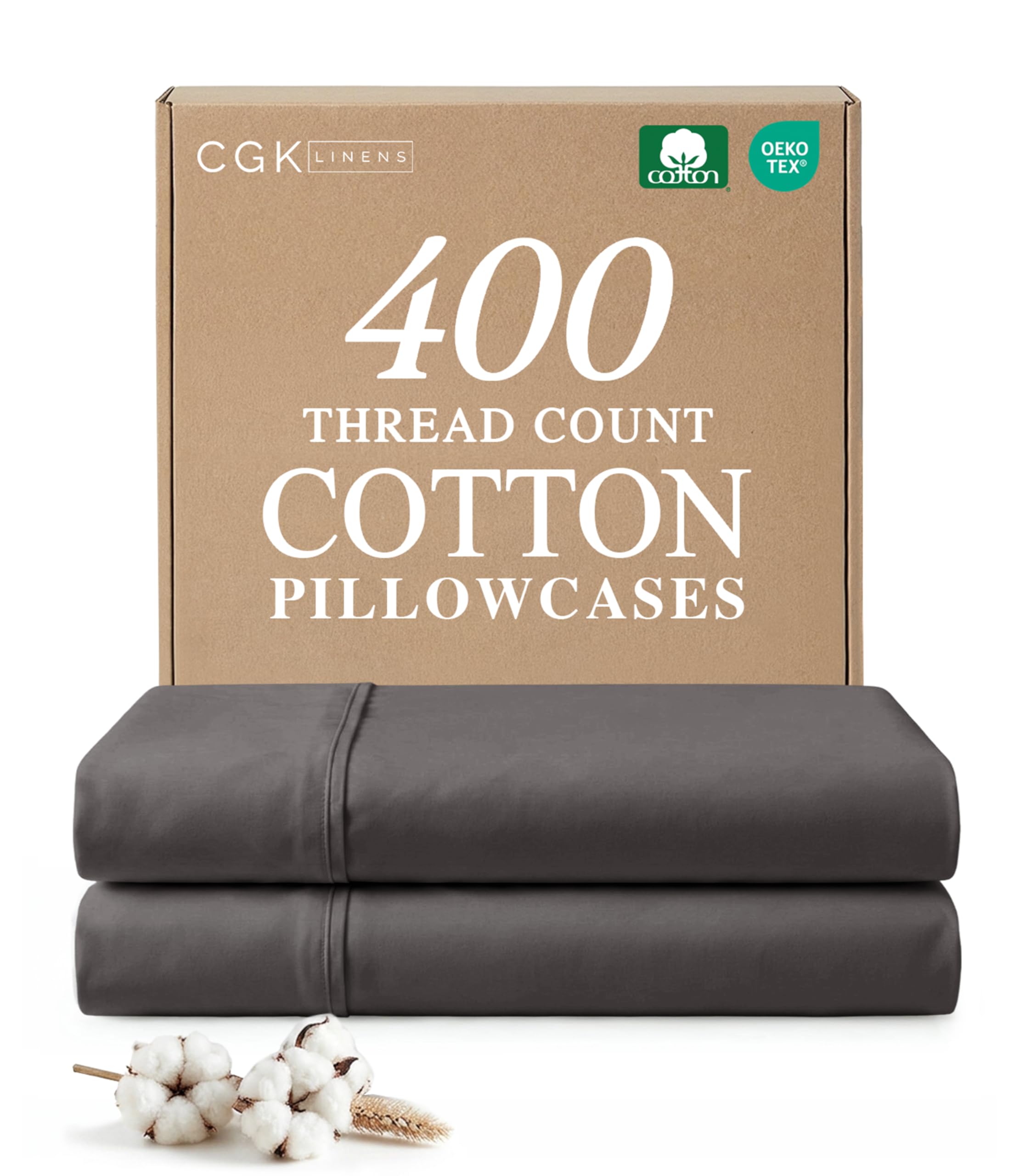 CGK Unlimited 400 Thread Count Cotton Pillowcases