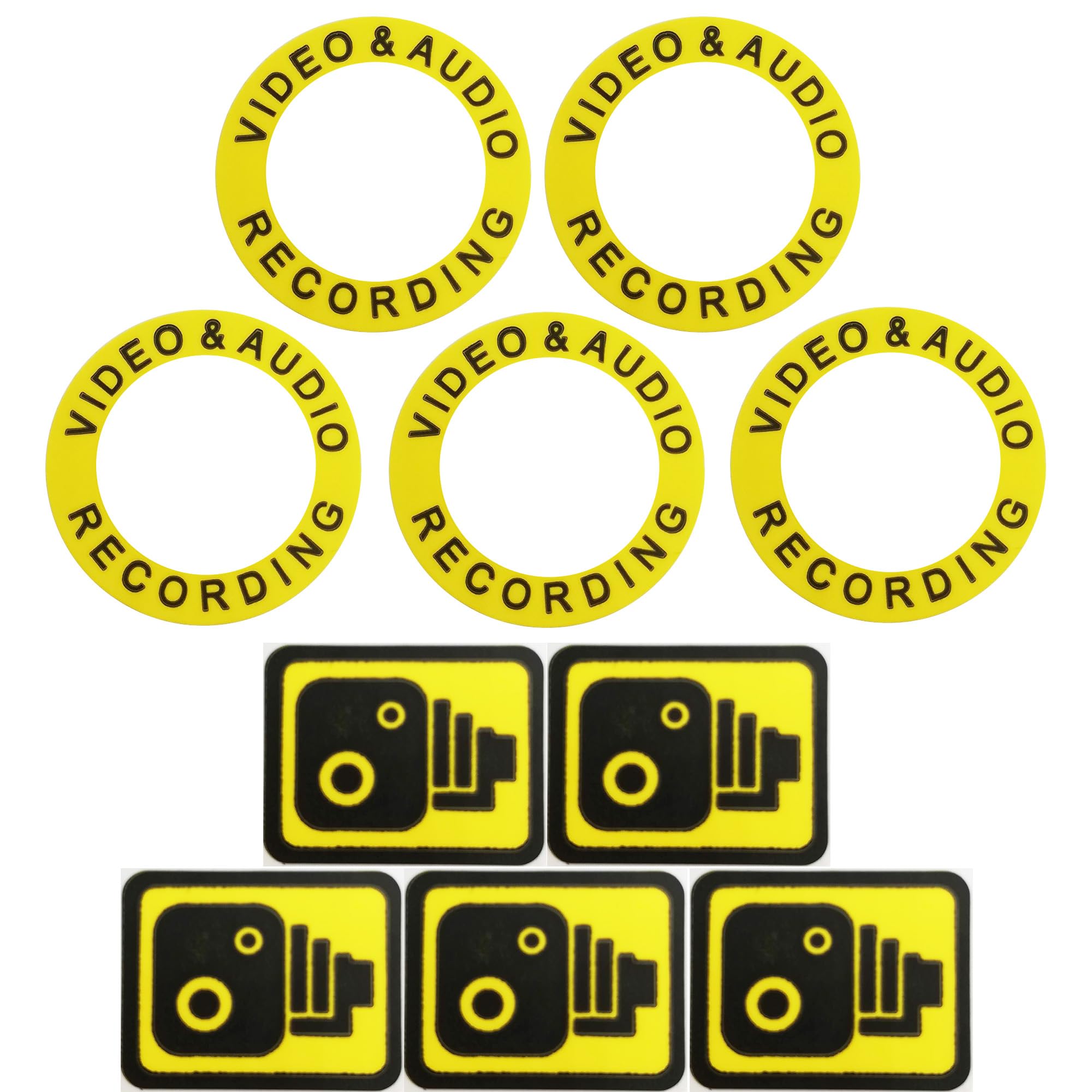 BR1 BR3 BR5 Body Camera Body Cam Video Recording Stickers CCTV Giallo Bodycam Adesivi Set di 5 etichette di sicurezza di avvertimento compatibili con Some Recall, Boblov, Spikecam e Rewire