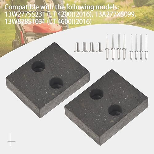 Miniatura 6 de 761-05007 Pastilla de freno de cubierta compatible con MTD Cub Cadet Troy Bilt Lawn Mowe, compatible con modelos XT1-LT46, XT2-LX42, XT2-LX42 FAB CC