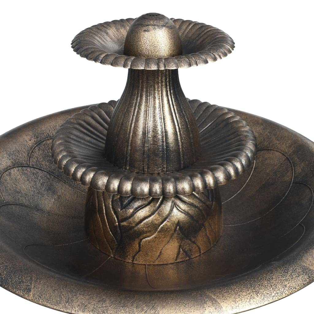 Mangloder - Baño para pájaros con fuente de bronce, plástico, 50 x 91 cm, para jardín, balcón, terraza, resistente a la intemperie, a las heladas, decoración exterior, bebedero para pájaros, cuenco