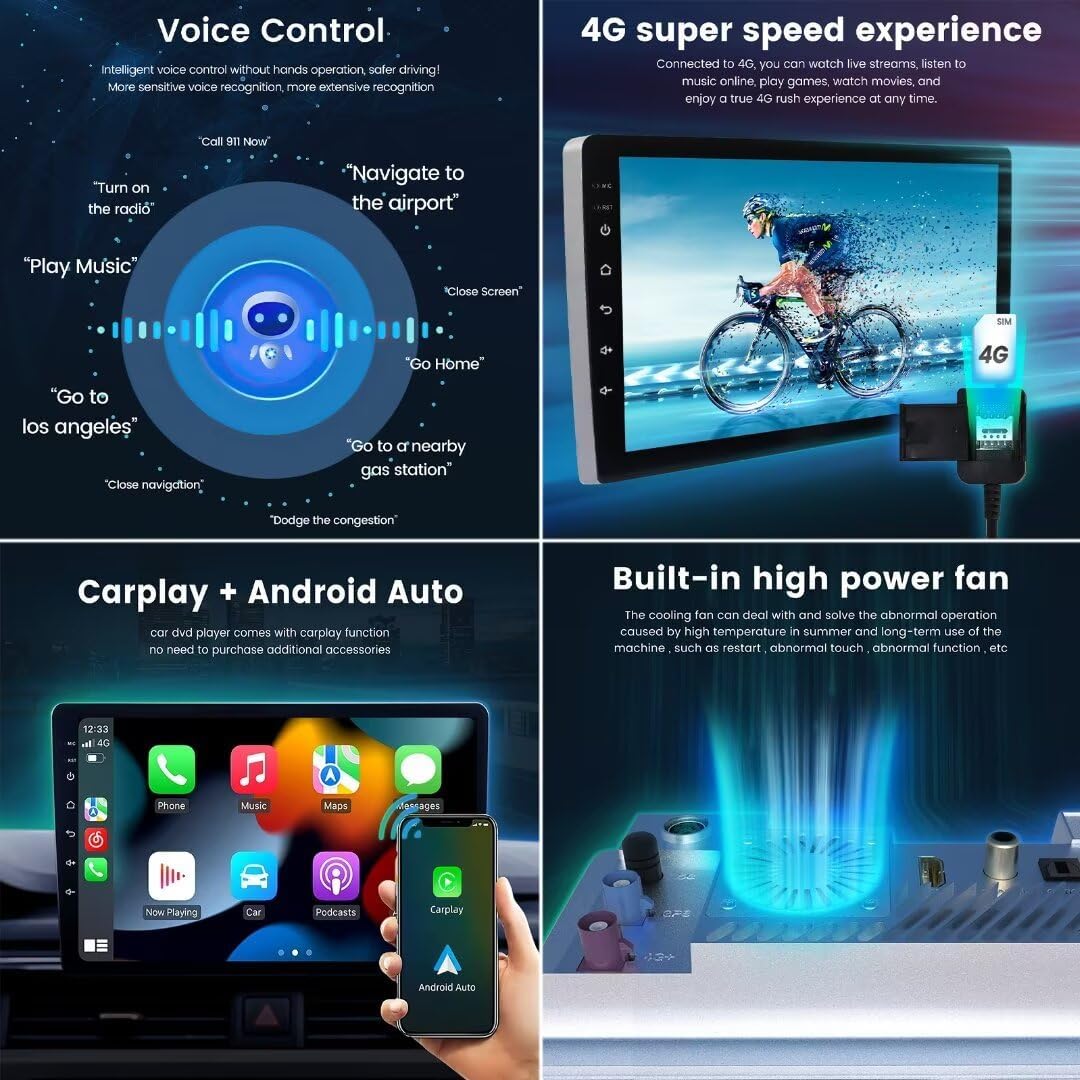 MekedeTech M6 Pro displaying Wireless CarPlay and Android Auto