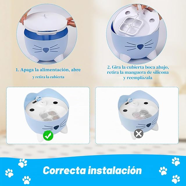Foto 7 de 7 de 16 Filtros Fuente Gatos para con 2 Mangueras, Bebederos Fuente