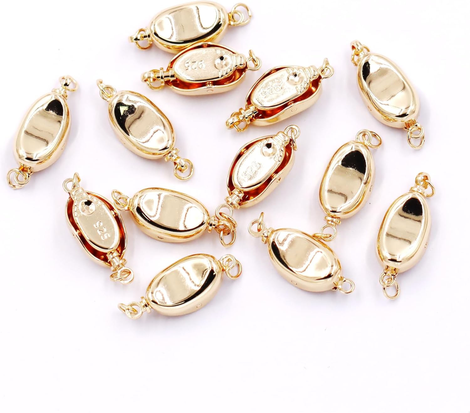 Excellent Quality Jewelry Accesory 30 Sets Oval Clasp for Jewelry Making 8 * 19mm Rose Gold