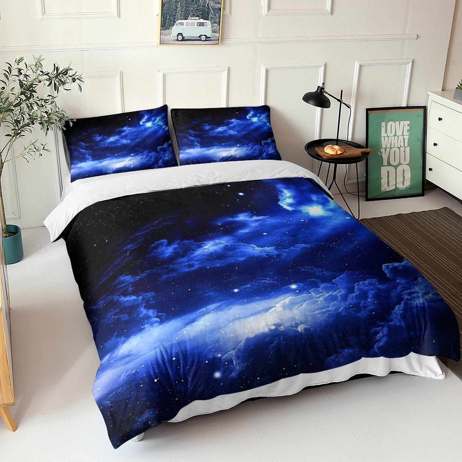Ensemble de literie 3D ciel étoilé en microfibre pour literie hypoallergénique